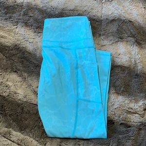 Zyia teal flower Capri with pockets